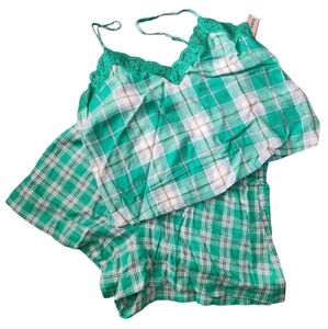 Colsie plaid pajama set cami shorts